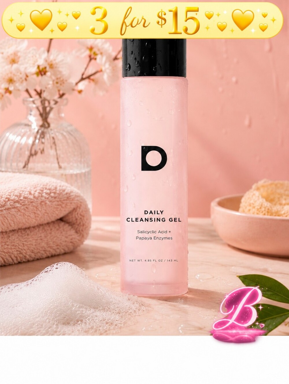 3/$15 Dermstore Daily Cleansing Gel – Salicylic Acid + Papaya Enzymes - NIB
